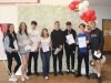L-R Heidi Kennedy, Scarlett Llewellyn, Dylan Osman, James Frodsham, Holly Bardsley, Robbie Bishop, Jack Radcliffe and Jack Bereton from Rainford High
