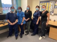 WWL Pulmonary Rehabilitation team - (From left to right - Leanne Atherton, Gill Priestly, Gabrielle Dowd, Nicola Butters and Angela Duckworth)