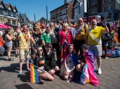 Wigan Pride 2022 - Joseph Usher - Councillor Laura Flynn - Mayor of Wigan Borough - Mark Jones - Paul Howard