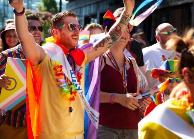 Wigan Pride 2022 - WWL colleagues walking in the parade - Joe Usher LGBTQIA Network Chair