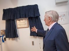 Jean's widower, Bill, unveils plaque