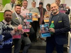 First left - Phill Nuttall general manager at the Bannatyne health club Skelmersdale with Bannatyne colleagues