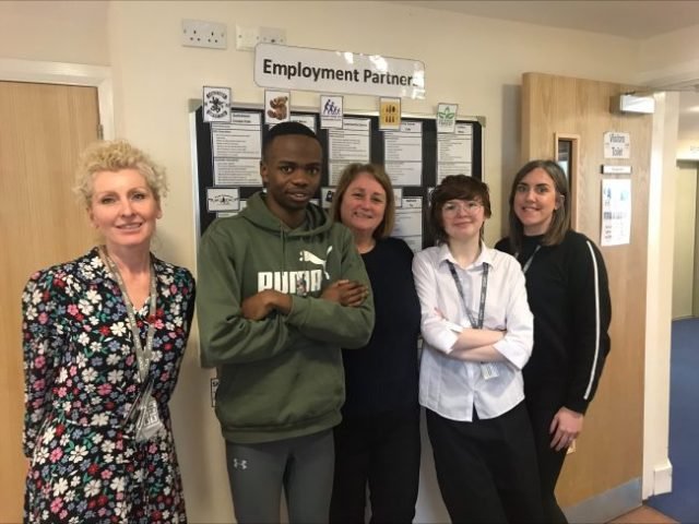 L-R Julliet Doherty, Yanick, Tara Thomas, Alicia and Haley Johnson from LEAP Specialist College