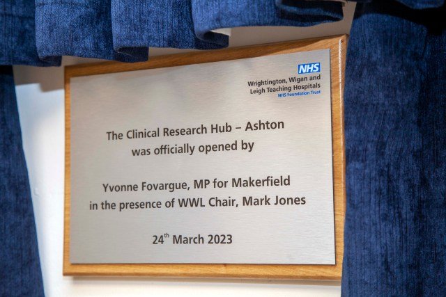 Research Hub Opening Plaque