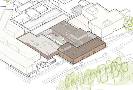 An artist’s impression of the CDC/Theatres development at Leigh Infirmary