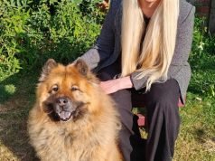 Prof Claire Parkinson with Cosmo