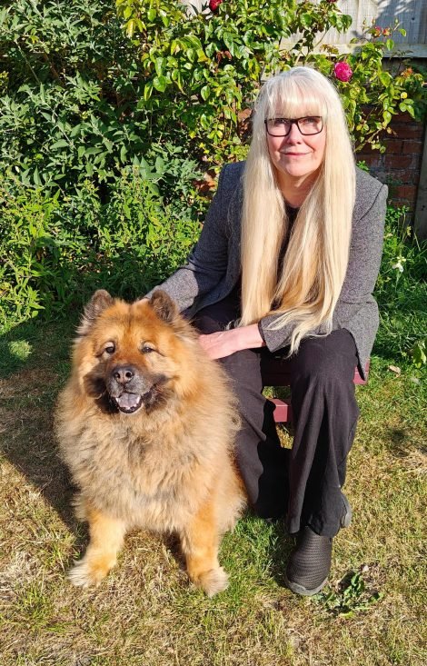 Prof Claire Parkinson with Cosmo