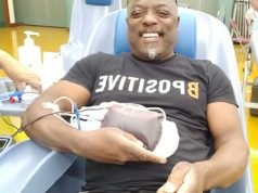 A portrait of blood donor Ronald Clarke from Lancashire who is featured on the mural. Credit: Photo by Dreph