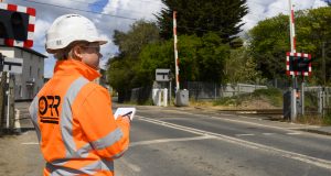 ORR safety inspector at level crossing