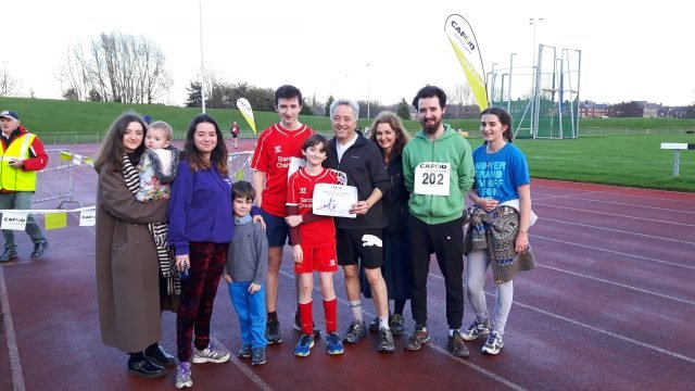 Frank Cottrell Boyce and family at the CAFOD Fun Run 2015