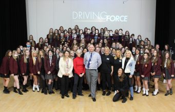 Judy Murray visited Rainford High to talk to female students and encourage them to follow careers in sport